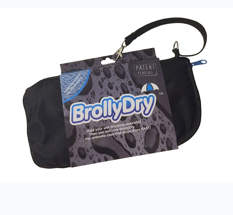 BrollyDry Folding Umbrella Case - Black / Grey