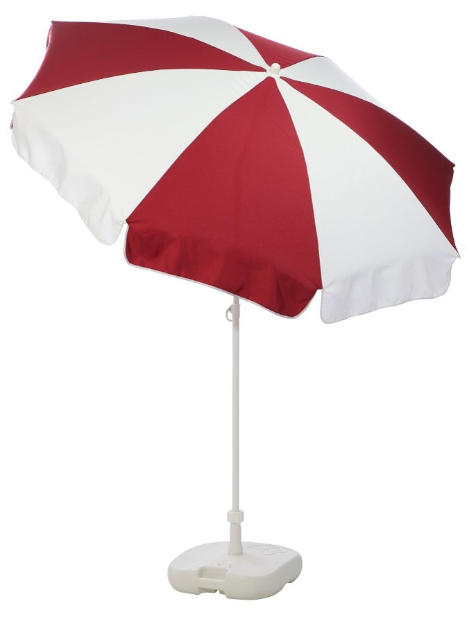 Patio / Garden / Beach Parasol Umbrella - Burgundy & White - Umbrellaworld