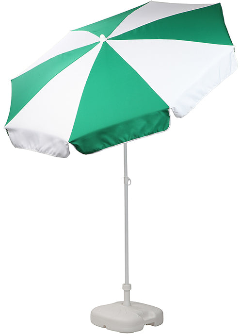 Patio / Garden / Beach Parasol Umbrella - Emerald Green & White - Umbrellaworld