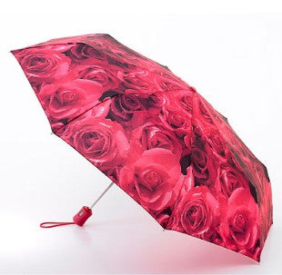 Fulton Ladies Automatic Open & Close 4 Folding Umbrella - Photo Rose Red - Umbrellaworld