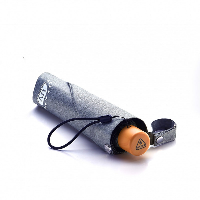 Fulton Parasoleil UV 50+ Protection Tiny Travel Umbrella  - Blue Chambray - Umbrellaworld