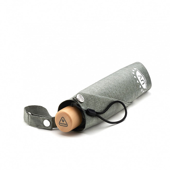 Fulton Parasoleil UV 50+ Protection Tiny Travel Umbrella  - Charcoal Chambray - Umbrellaworld