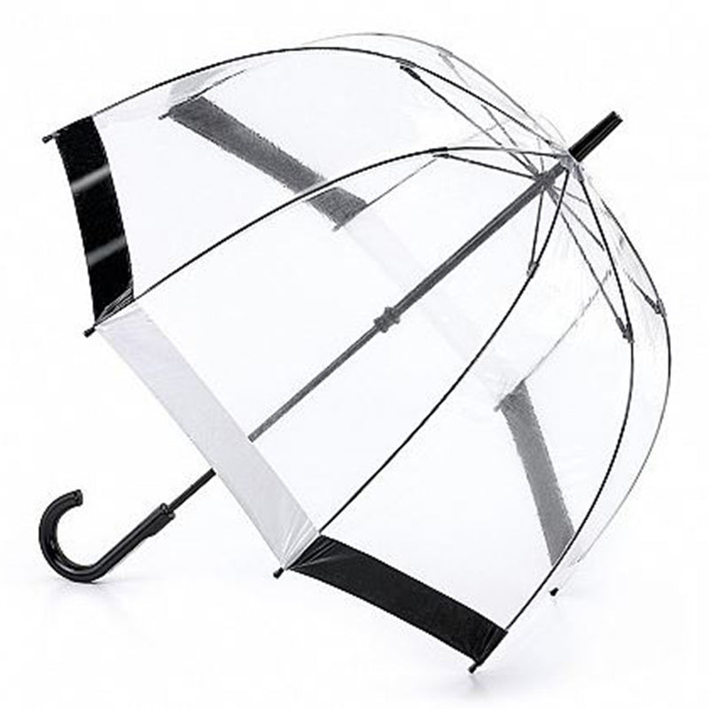Fulton Birdcage Clear Dome Umbrella "As used by the Queen" - Black / White