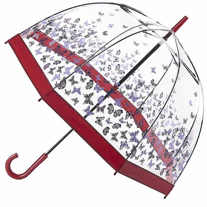 Fulton Birdcage Clear Dome Umbrella - Butterfly Dream - Umbrellaworld