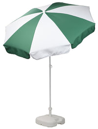 Patio Garden Beach Parasol Umbrella - Dark Green & White - Umbrella World
