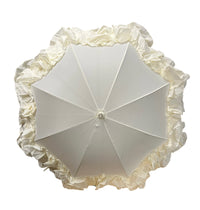 Triple Frilled Luxury Wedding Walking Umbrella - Ivory - Umbrellaworld