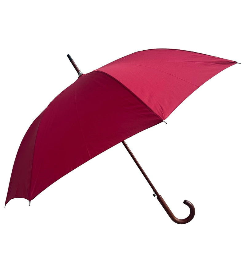 The Oslo Automatic Wind Resistant Umbrella - Wood Hook Handle - Umbrellaworld