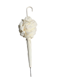 Triple Frilled Luxury Wedding Walking Umbrella - Ivory - Umbrellaworld