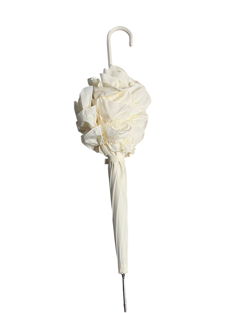Triple Frilled Luxury Wedding Walking Umbrella - Ivory - Umbrellaworld
