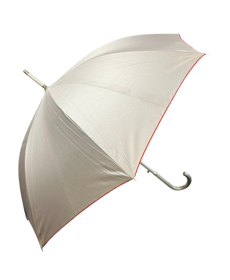 Aluminium Automatic Walking Umbrella - Silver/Red - Umbrellaworld