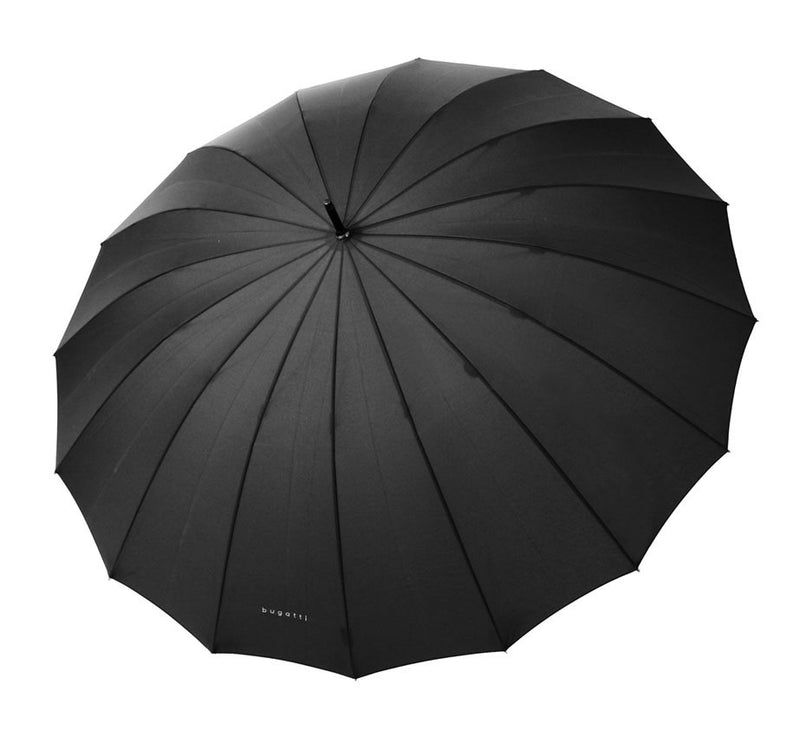 Bugatti Doorman Golf Umbrella with Chestnut Handle -Black - Umbrellaworld