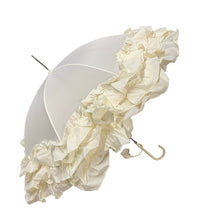 Triple Frilled Luxury Wedding Walking Umbrella - Ivory - Umbrellaworld