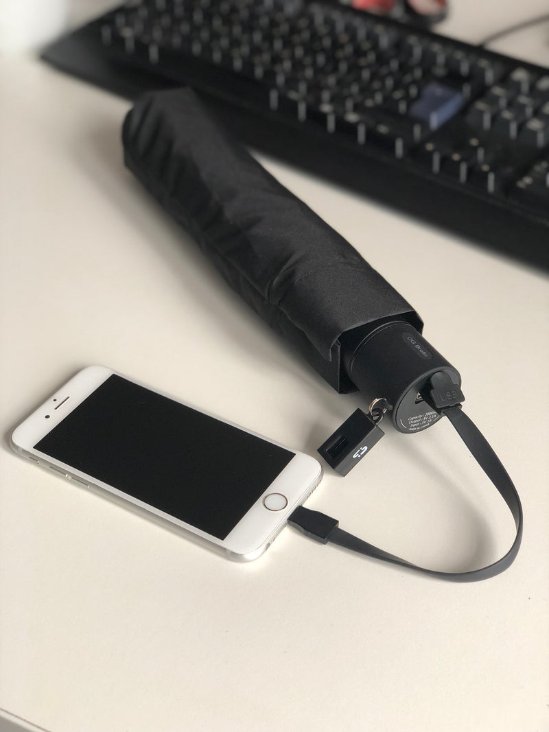 USB Phone Charging windproof umbrella - Worlds 1st