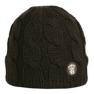 Barts Childrens 'Cable Beanie' Brown Warm Winter Hat, - Umbrellaworld