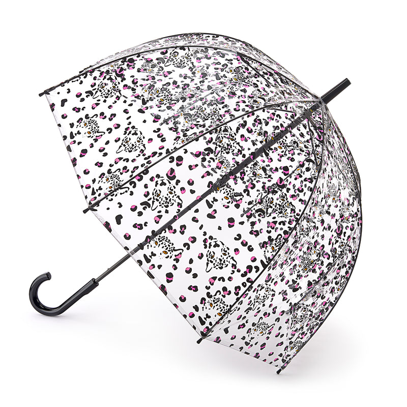 Fulton Birdcage Clear Dome Umbrella - Leopard Camo - Umbrellaworld