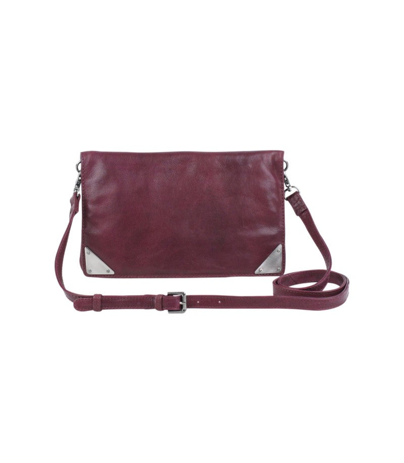 Markberg 'Lala' Wine Red Cross Body Leather Clutch - Umbrellaworld