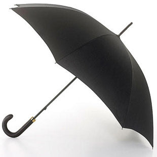 Totes Eco Automatic Black Executive Walker with Leatherette Handle - Umbrellaworld