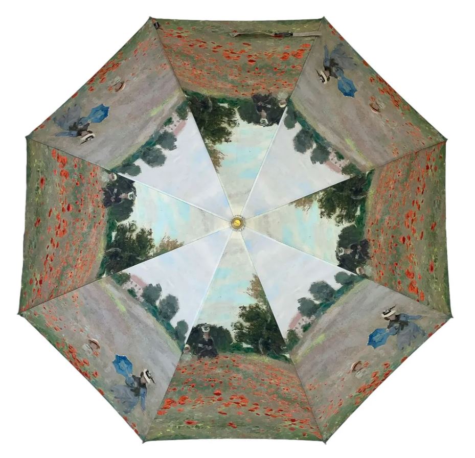 Storm King Auto Folding Artist Umbrella - Monet Poppy Field - Umbrellaworld