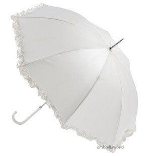 Totes Frilled Edge Wedding Walking Umbrella - Ivory