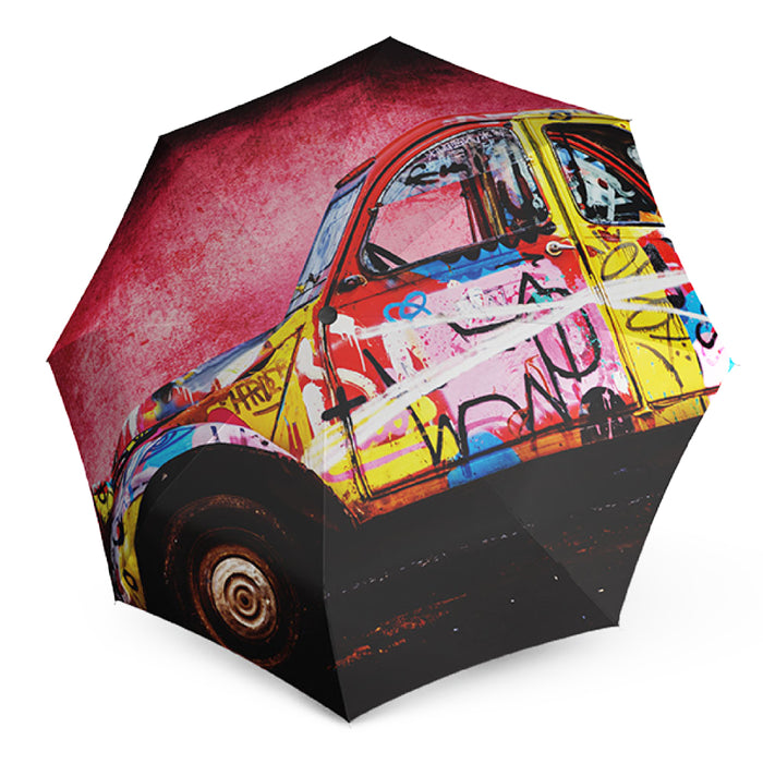 Doppler Modern Art Collection "California" Graffiti Car Print Automatic Walking Umbrella - Umbrellaworld