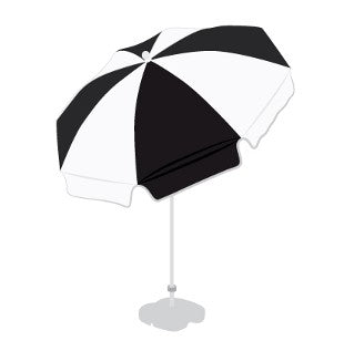 Patio / Garden / Beach Parasol Umbrella - Black & White - Umbrellaworld