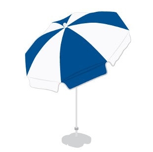 Patio / Garden / Beach Parasol Umbrella - Euro Blue & White - Umbrellaworld