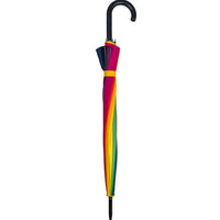 Rainbow Walking Umbrella with Black Hook Handle - Umbrellaworld