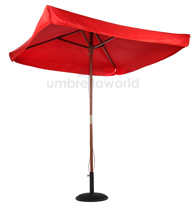 Patio / Garden 2x2m Square Parasol with Valance - Red