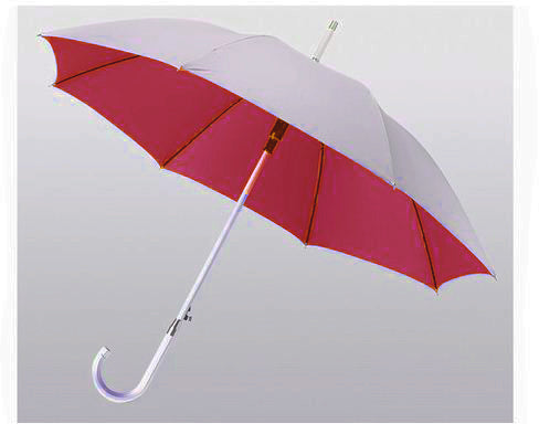 Aluminium Automatic Walking Umbrella - Silver/Red