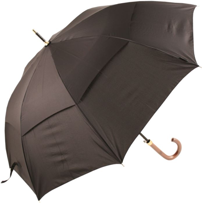 Stormking "Classic 120" Black Vented Golf Umbrella with Hook Handle - Umbrellaworld