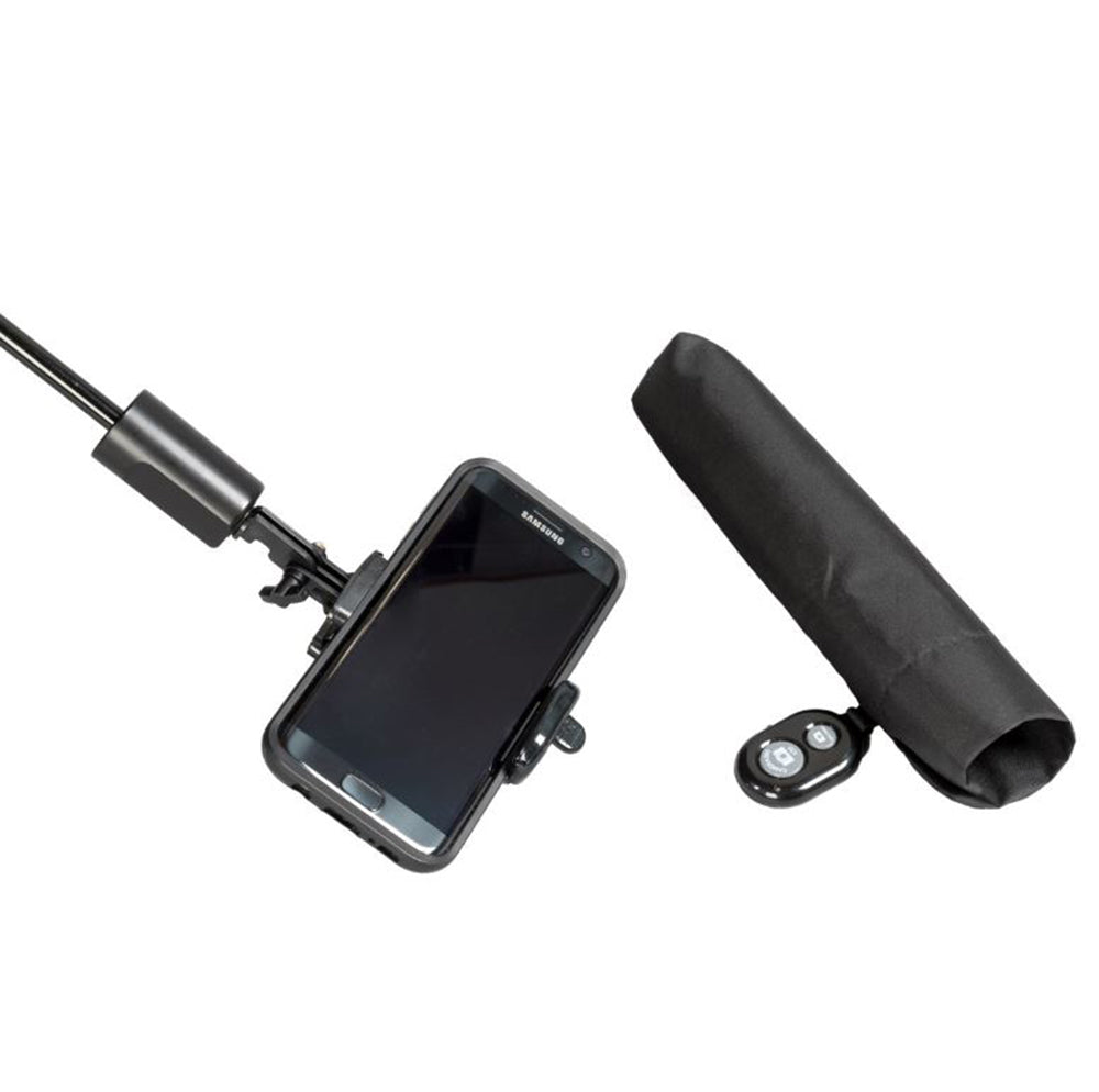 Susino 2 in 1 Selfie Stick Umbrella - Black - Umbrellaworld