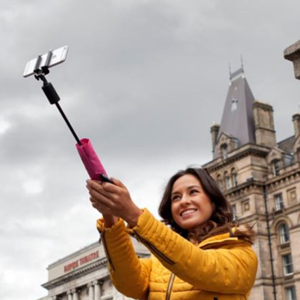 Susino 2 in 1 Selfie Stick Umbrella - Black - Umbrellaworld