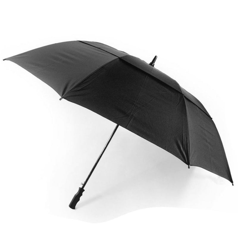 Fibreglass Auto Vented Windproof Golf Umbrella - Black