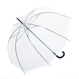 Clear Dome 'Clearview' Walking Umbrella with Black Handle - Umbrellaworld