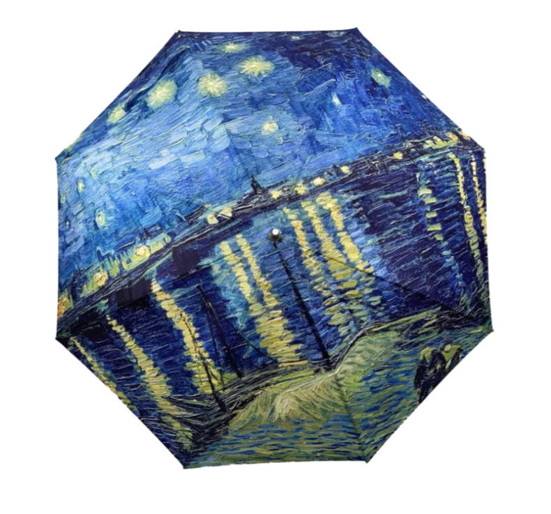 Storm King Auto Folding Artist Umbrella - Van Gogh Over The Rhone - Umbrellaworld