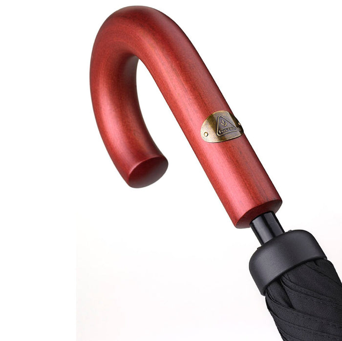 Fulton Huntsman Wood Handle Walking Umbrella - Black - Umbrellaworld